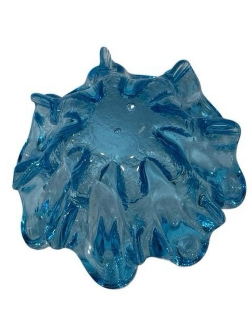 Vintage Swung Glass Bowl
Candy Trinket Dish MCM
Aqua Blue 8 Fingers Art Glass - Picture 6 of 9